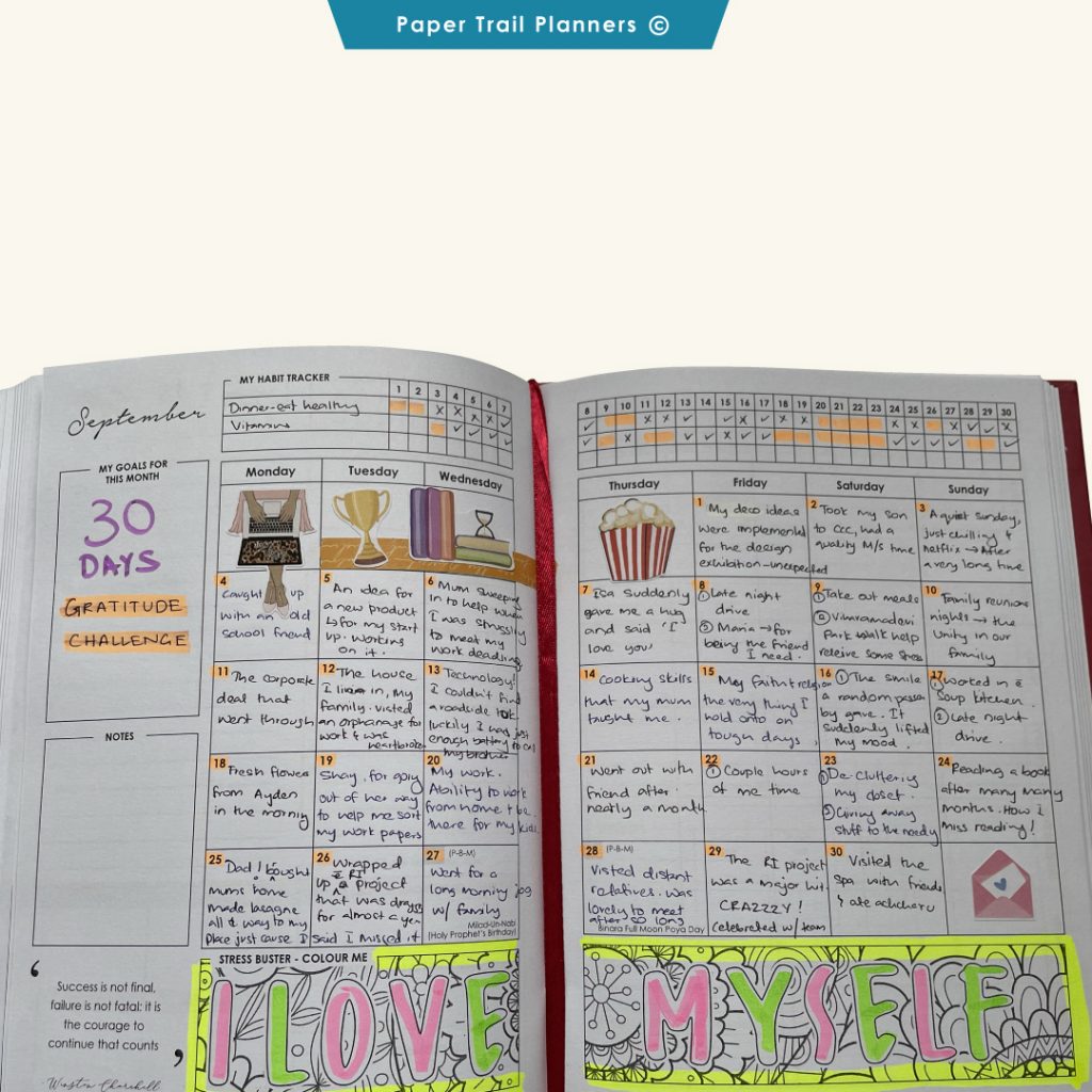 paper trail - gratitude challenge planner