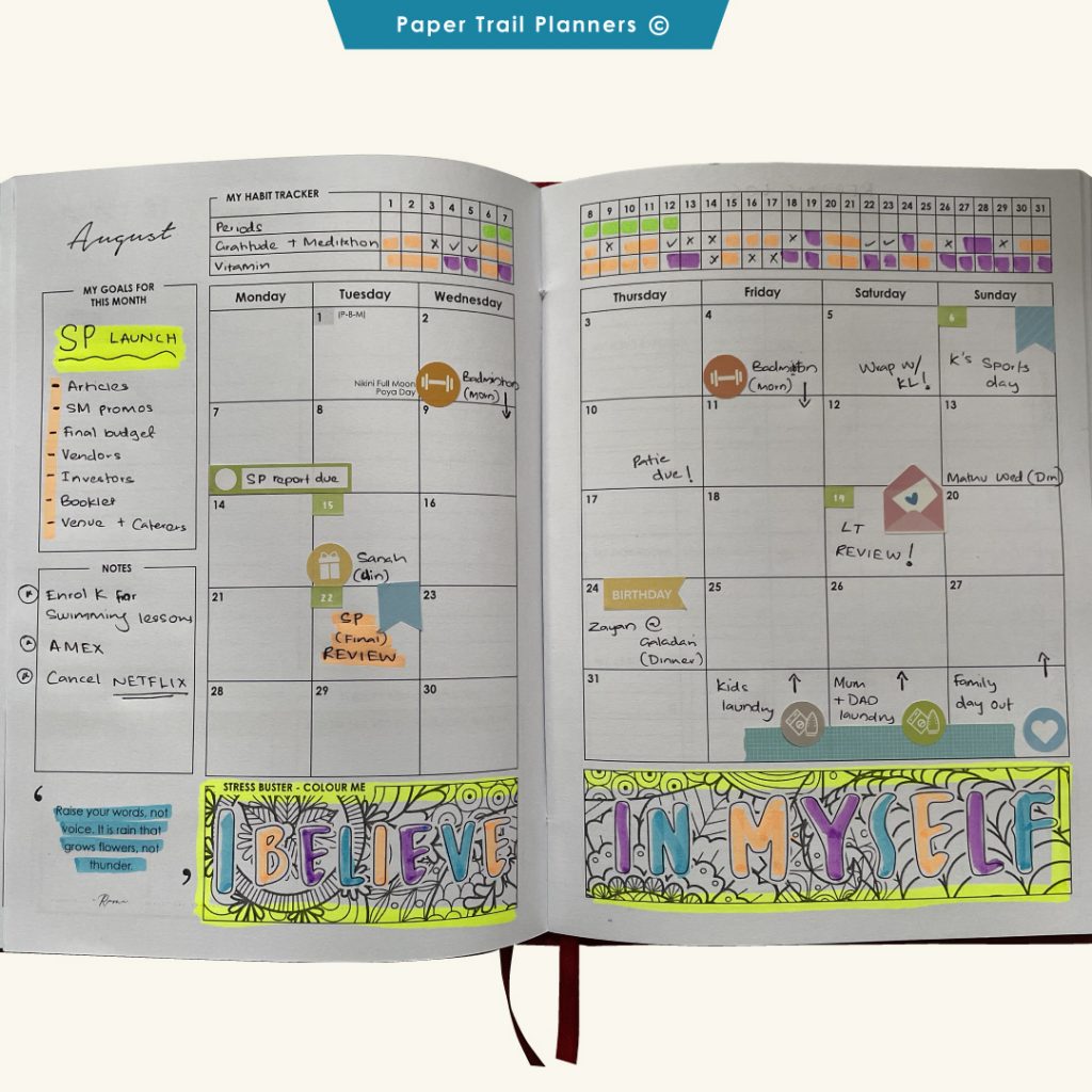 paper trail planners - 2023 daily layout