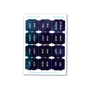 Dark - Month Tabs
A6 Sticker Sheet