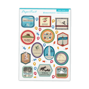 <b>Sri Lankan Travel Stamps </b><br>A5 Sticker Sheet